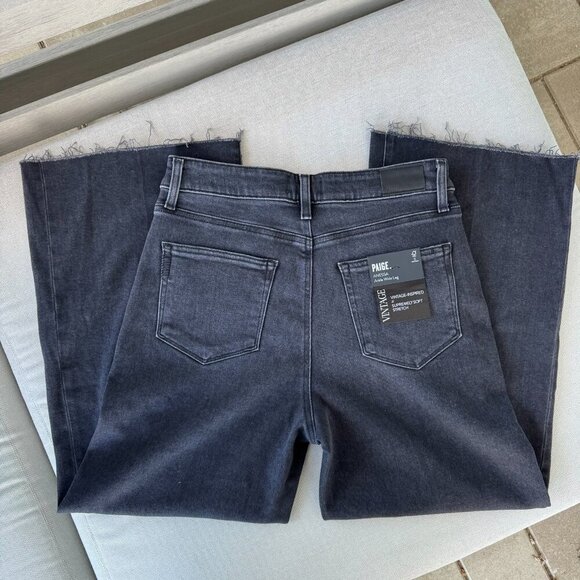 NWT Paige Anessa Wide Leg Ankle Jeans Black Lotus 31 - Picture 7 of 15